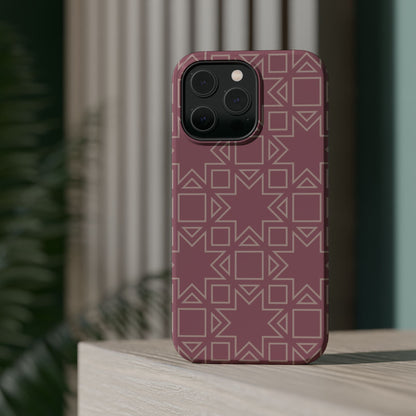 Pink Star ⭐️ Geometric Design - Iphone Magnetic Tough Case