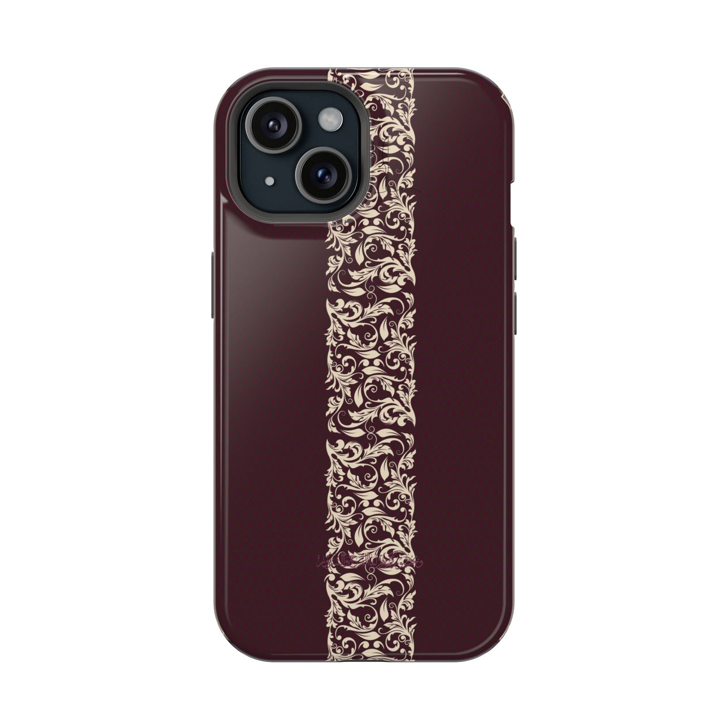 Red Dark and Beige geometric Design Iphone Magnetic Tough Case