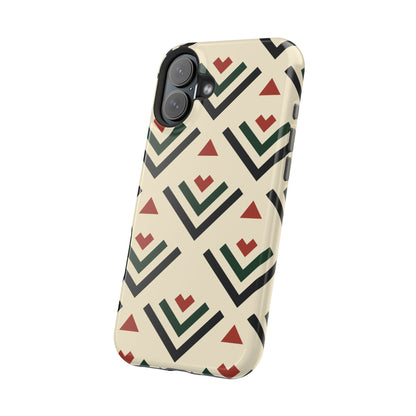 Red Black Green Geometric Design Iphone Magnetic Tough Case