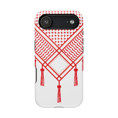 Red and White Shmagh Design Iphone Magnetic Tough Case