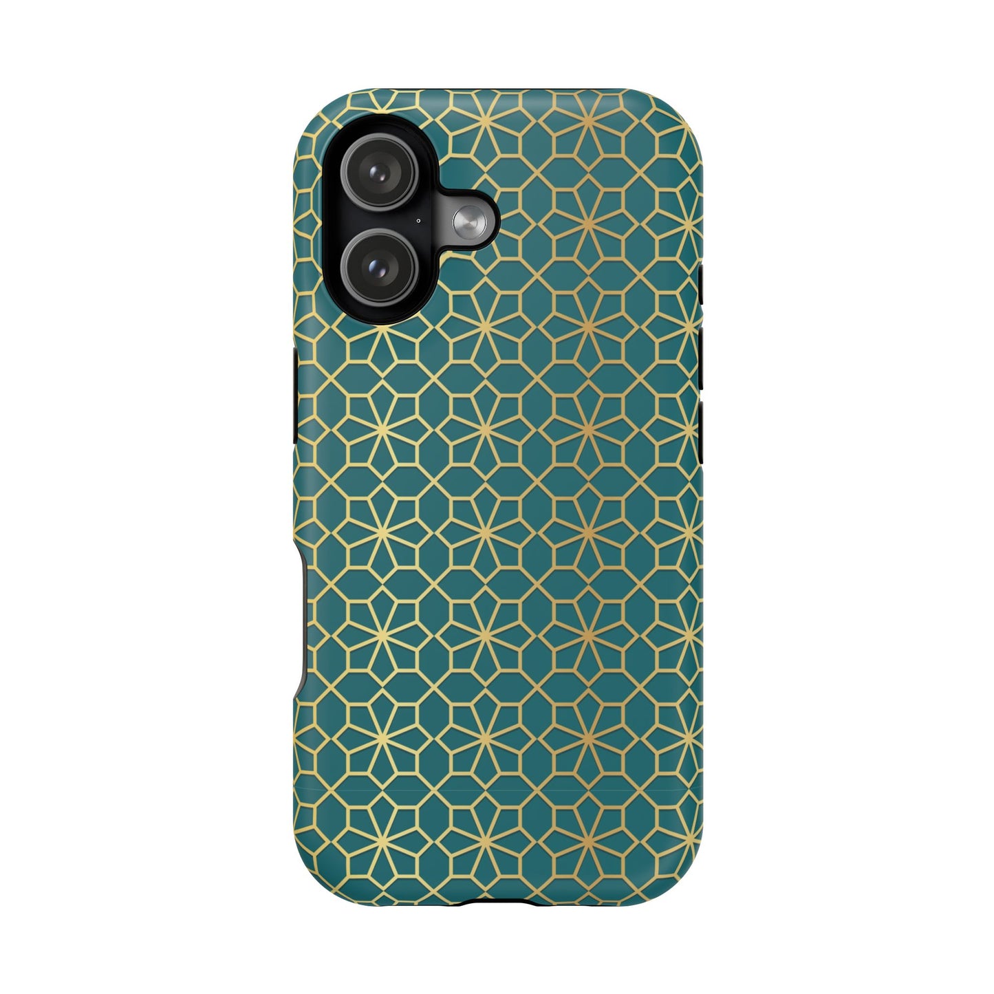 Gold and Green Flower Design - Iphone Magnetic Tough Case