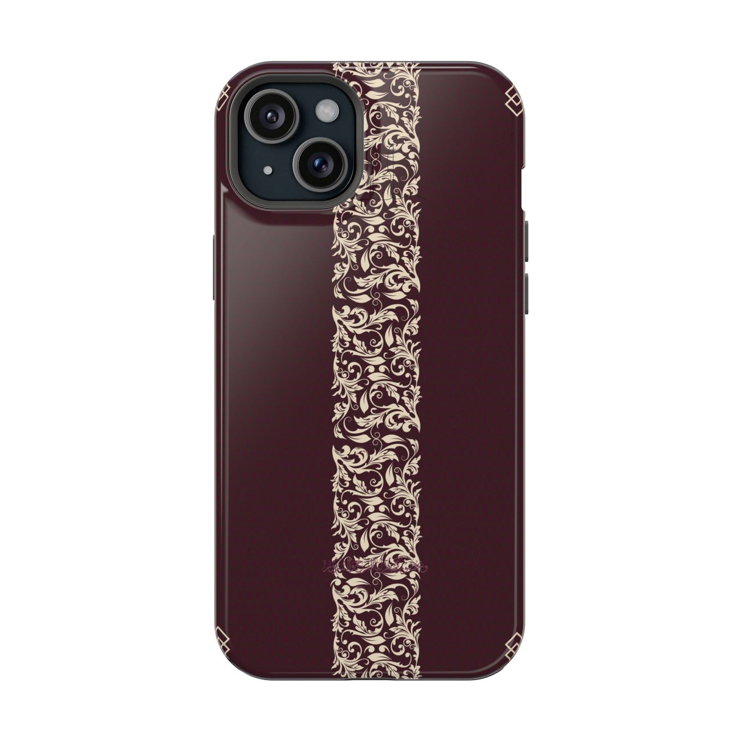 Red Dark and Beige geometric Design Iphone Magnetic Tough Case