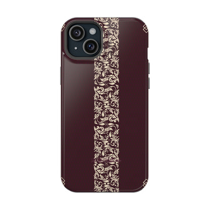 Red Dark and Beige geometric Design Iphone Magnetic Tough Case