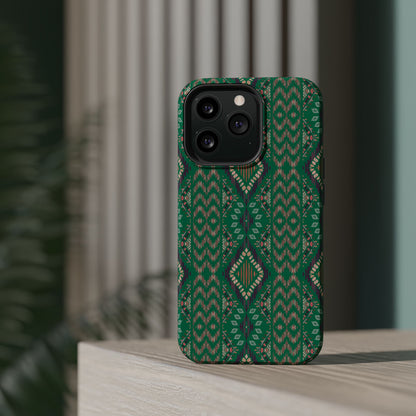 Emerald Green  Geometric Design Iphone Magnetic Tough Case