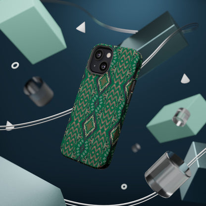 Emerald Green  Geometric Design Iphone Magnetic Tough Case