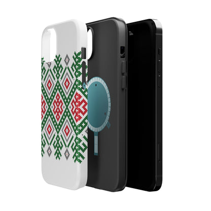 Red white Green and Black  Geometric Design Iphone Magnetic Tough Case