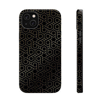 Black and Gold ⭐️ Geometric Design Iphone Magnetic Tough Case