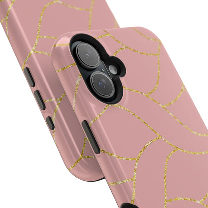 Pink and Gold Geometric  Design - Iphone Magnetic Tough Case
