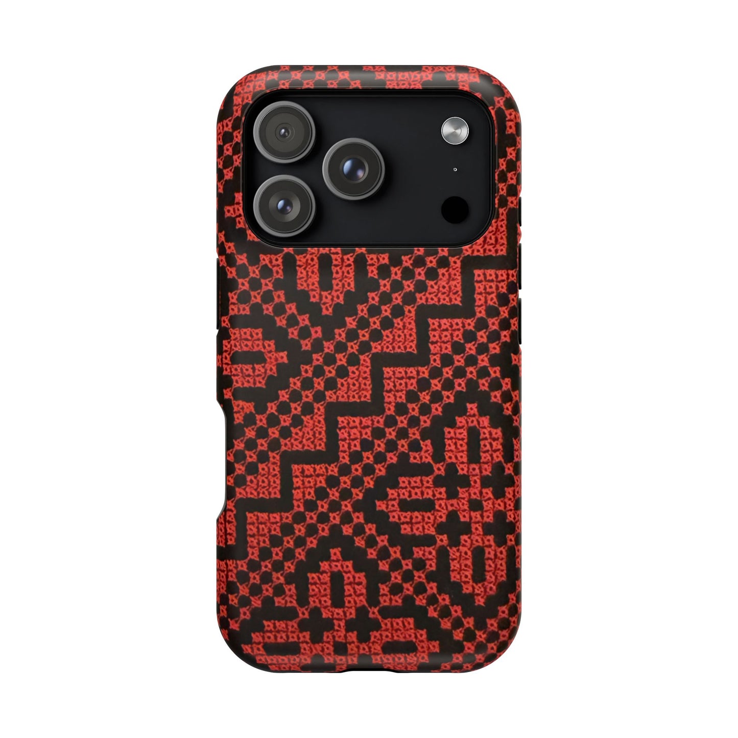 Red and Black Tatreez Design - Iphone Magnetic Tough Case