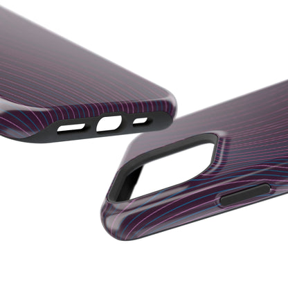Purple Line Pattern  Design - Iphone Magnetic Tough Case