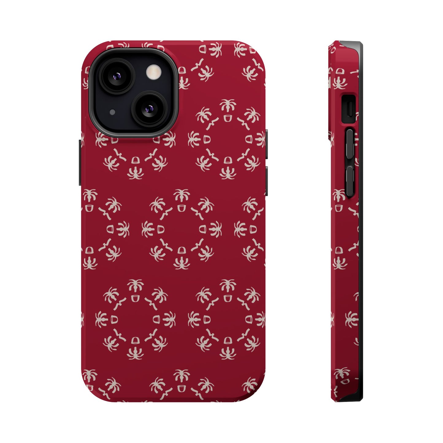 Palm Trees and coffee cups Geometric circle  Design - Iphone Magnetic Tough Case
