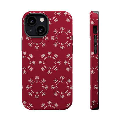Palm Trees and coffee cups Geometric circle  Design - Iphone Magnetic Tough Case