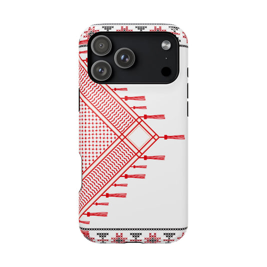 Red and White Hattah Design Iphone Magnetic Tough Case