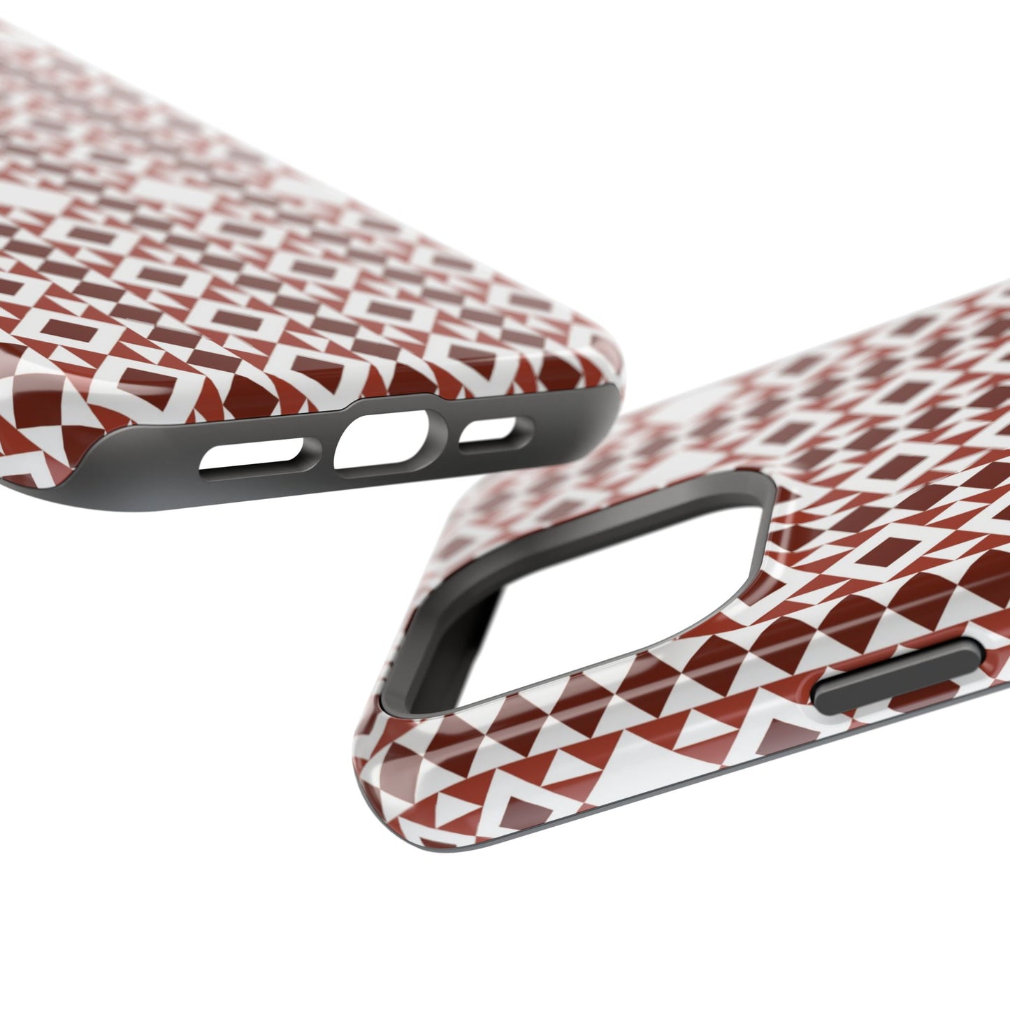 Red and White geometric Design Iphone Magnetic Tough Case