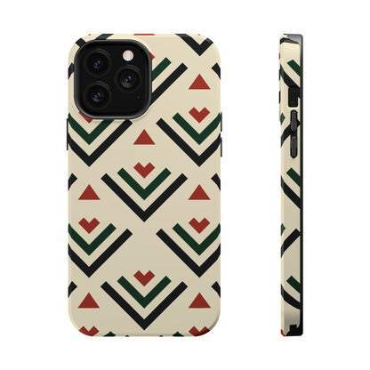 Red Black Green Geometric Design Iphone Magnetic Tough Case