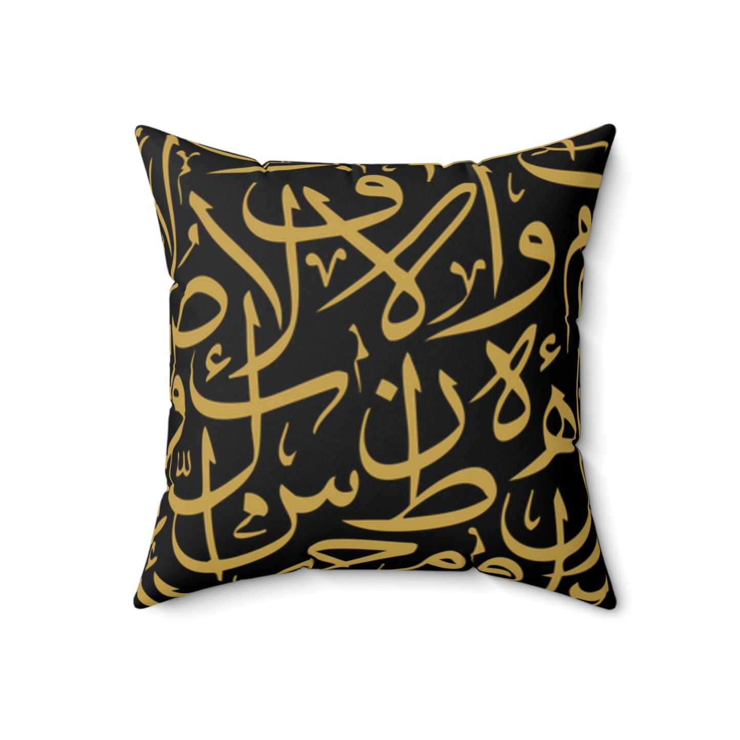 Black and Gold Arabic Calligraphy  Suede Square Pillow
