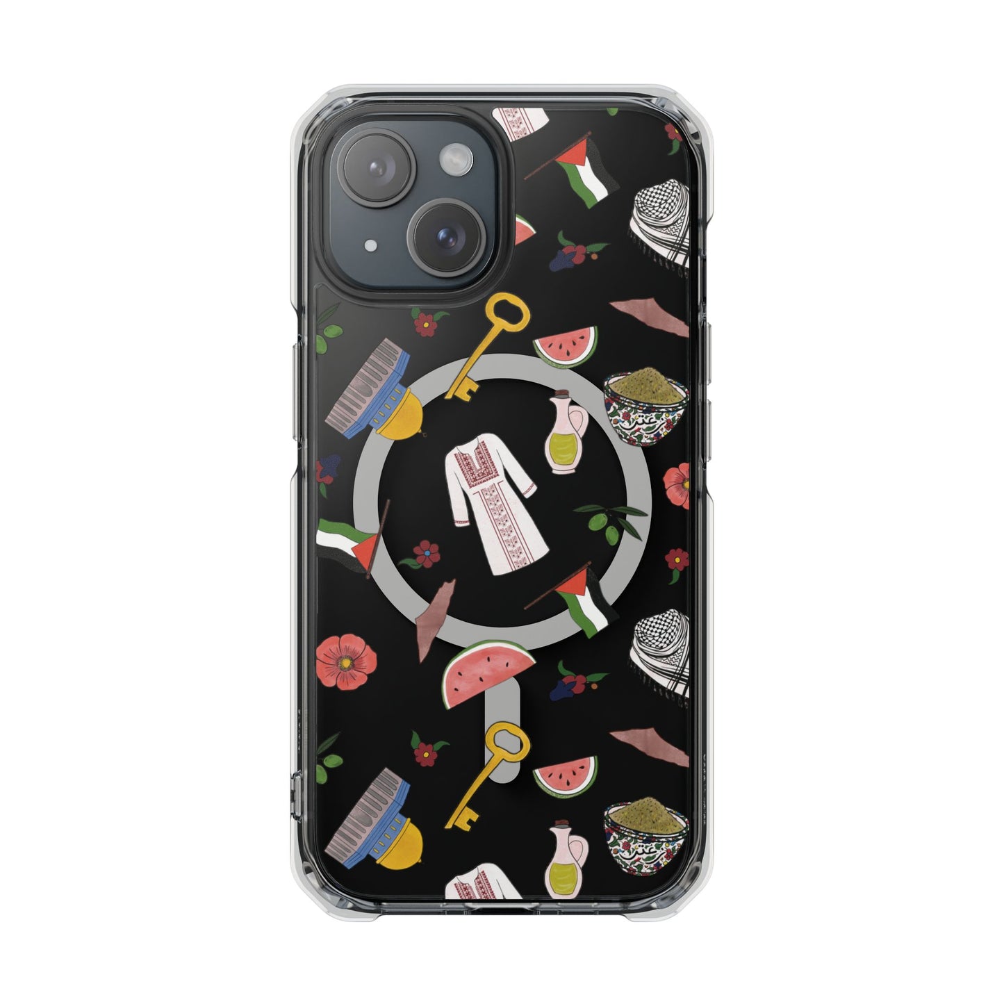 Palestinian Symbols MagSafe Clear Phone Case