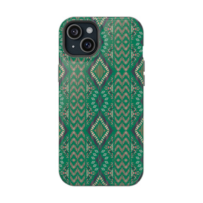Emerald Green  Geometric Design Iphone Magnetic Tough Case
