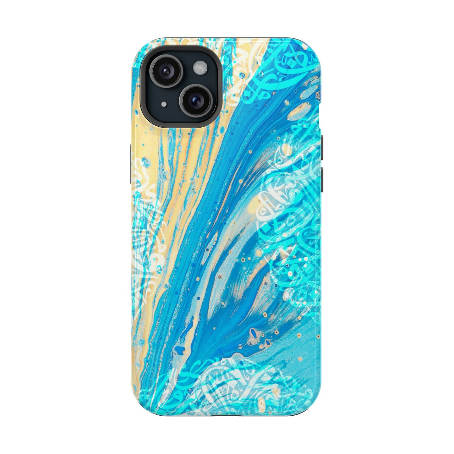 Arabic splash of Blue- Iphone Magnetic Tough Case