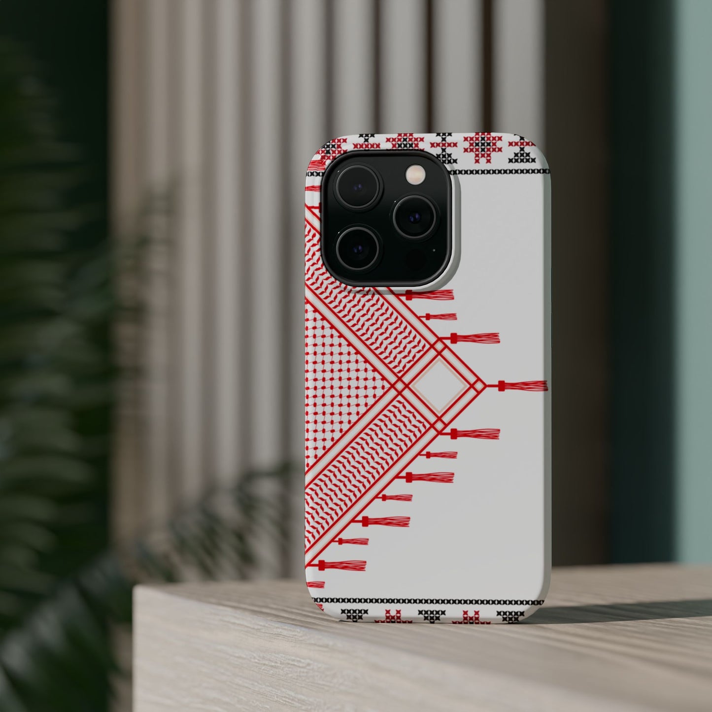 Red and White Hattah Design Iphone Magnetic Tough Case