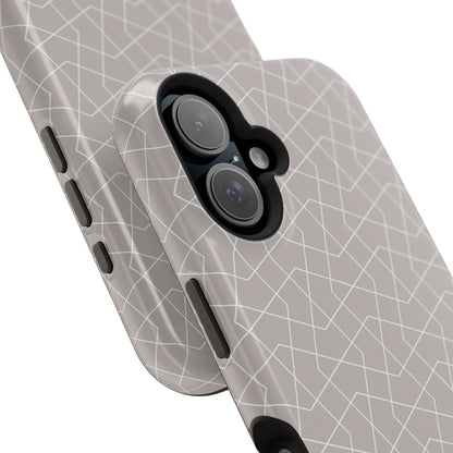 Beige and white geometric  Design - Iphone Magnetic Tough Case