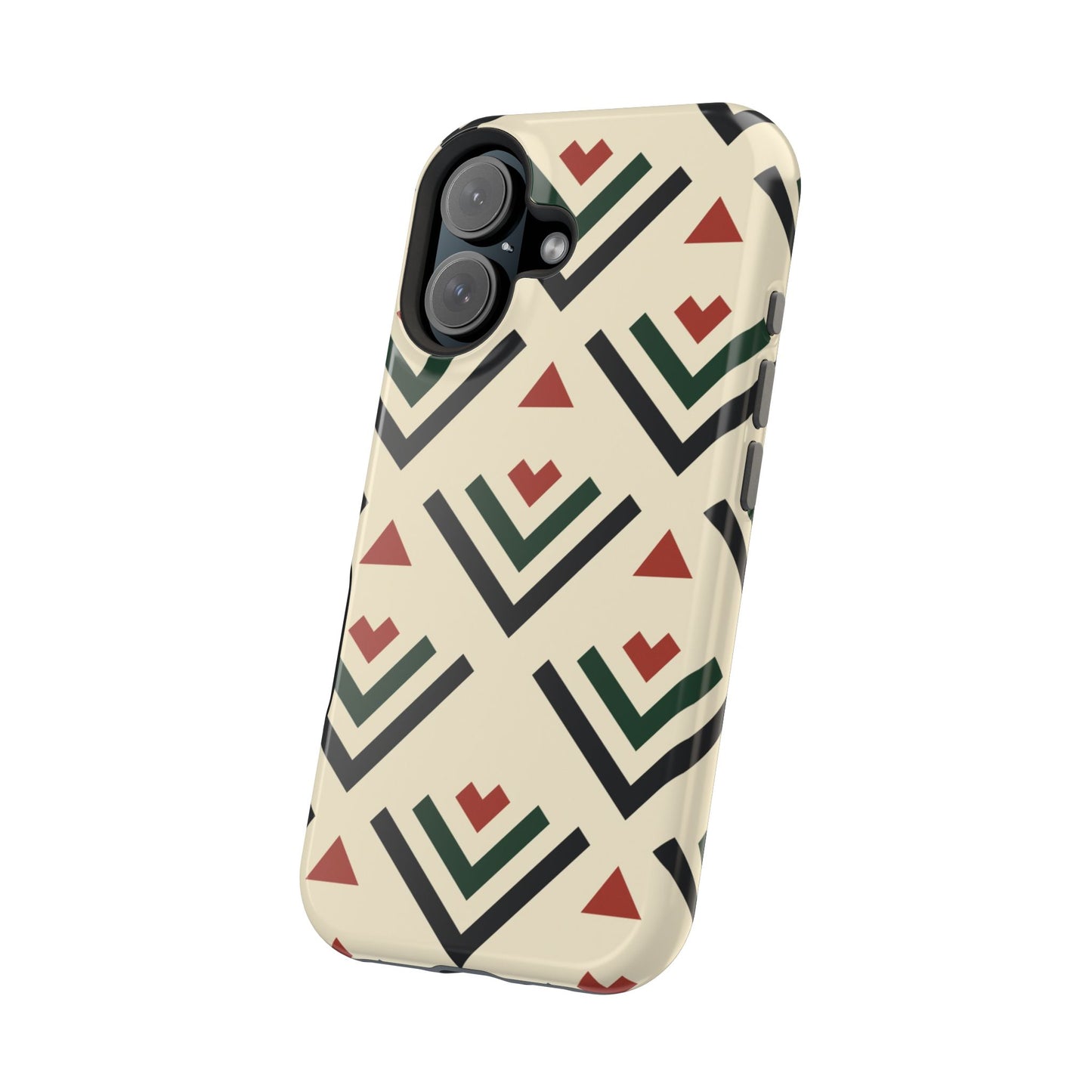 Red Black Green Geometric Design Iphone Magnetic Tough Case