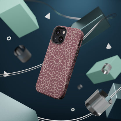 Pink Flower 🌸 Geometric Design Iphone Magnetic Tough Case