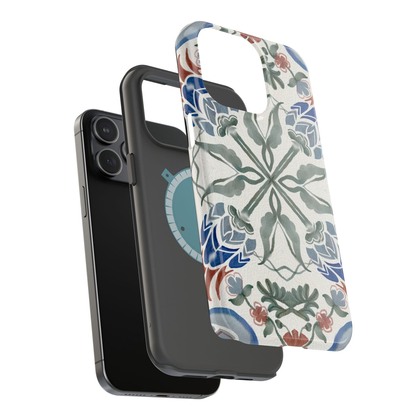 Blue flowers Iphone Magnetic Tough Cases