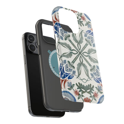 Blue flowers Iphone Magnetic Tough Cases