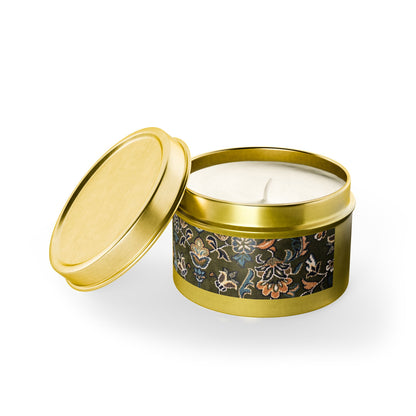 Rawdah Golden Tin Candles | Elegant Home Fragrance | Decorative Candle Gifts for All Occasions | Relaxing Aromatherapy
