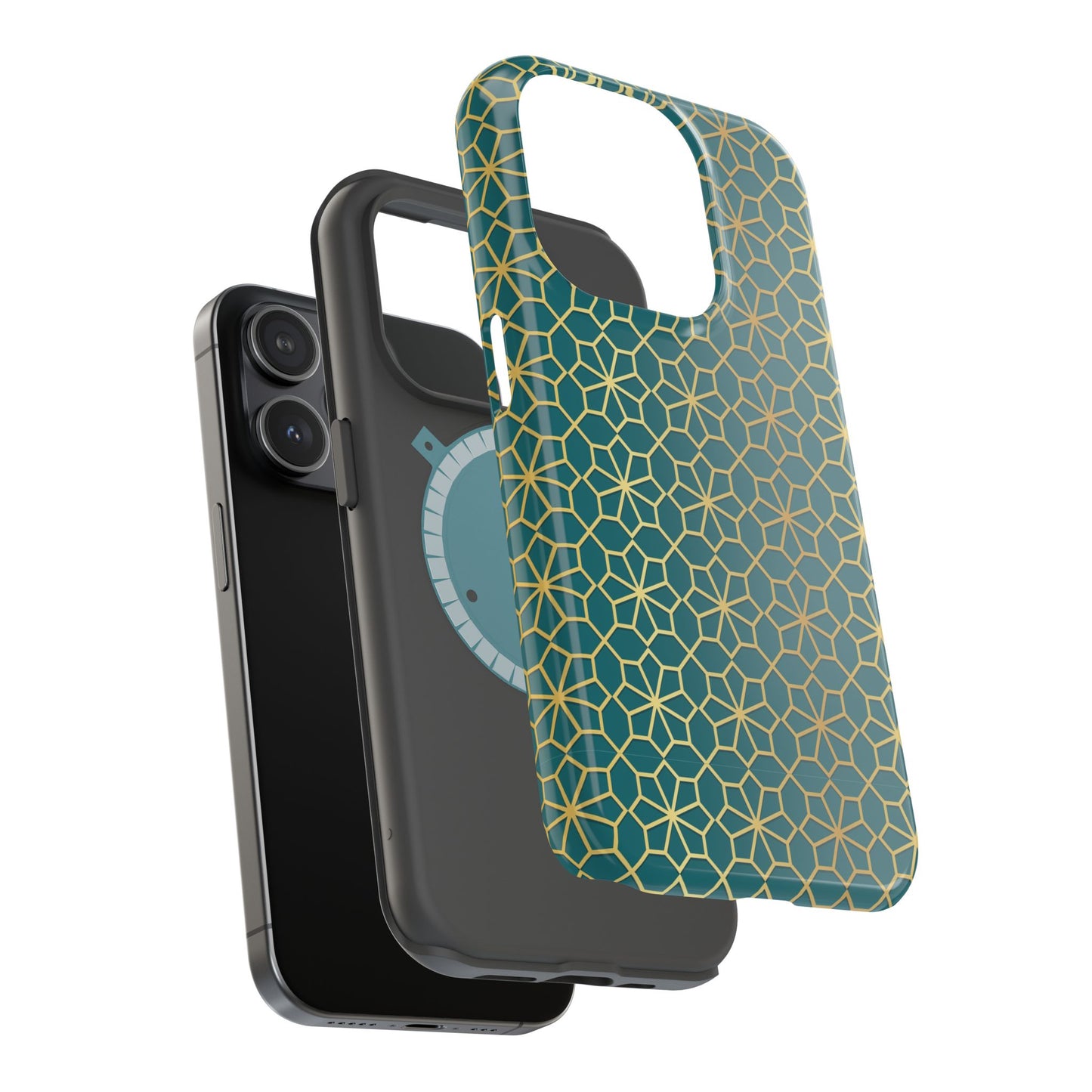 Gold and Green Flower Design - Iphone Magnetic Tough Case