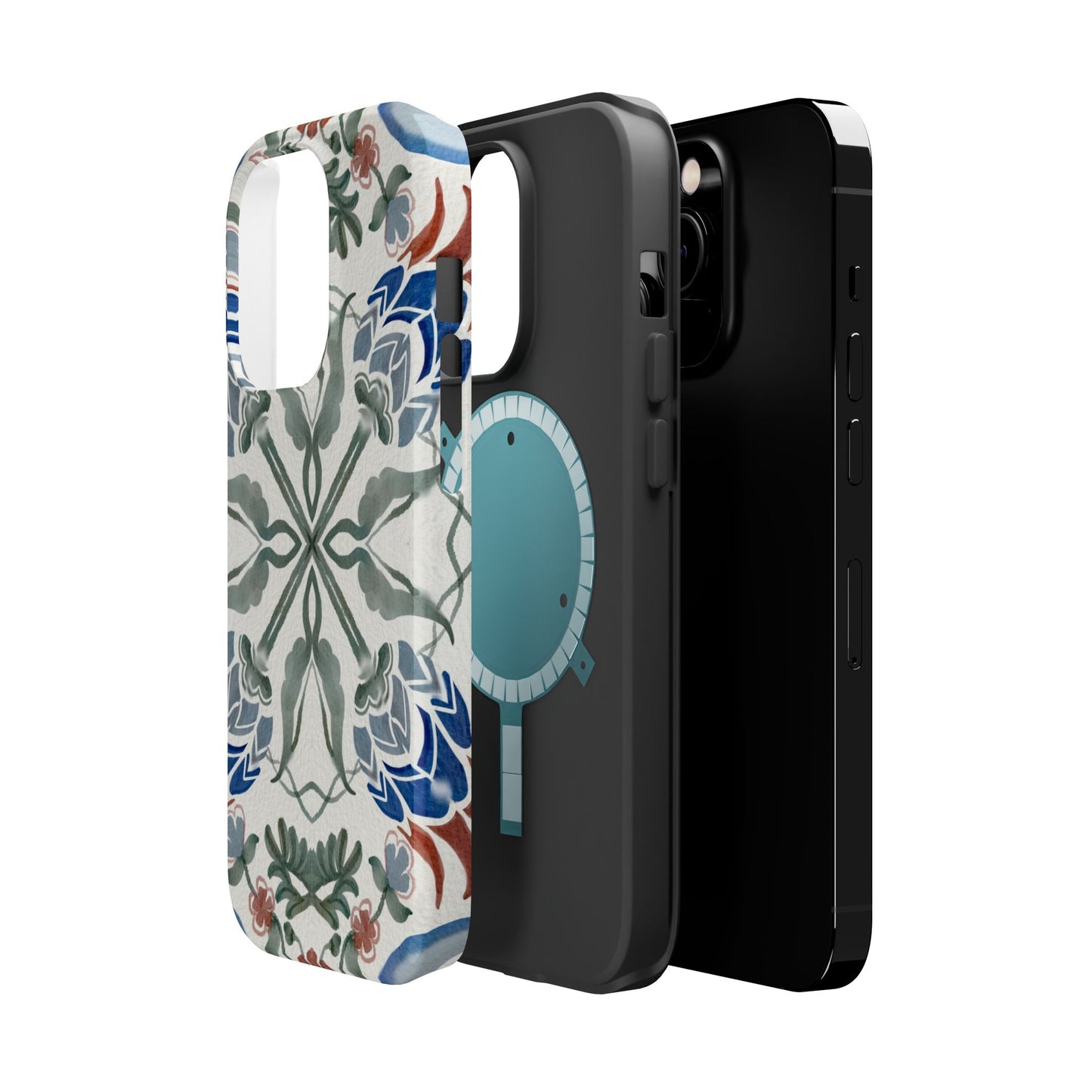 Blue flowers Iphone Magnetic Tough Cases