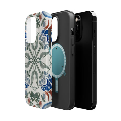 Blue flowers Iphone Magnetic Tough Cases