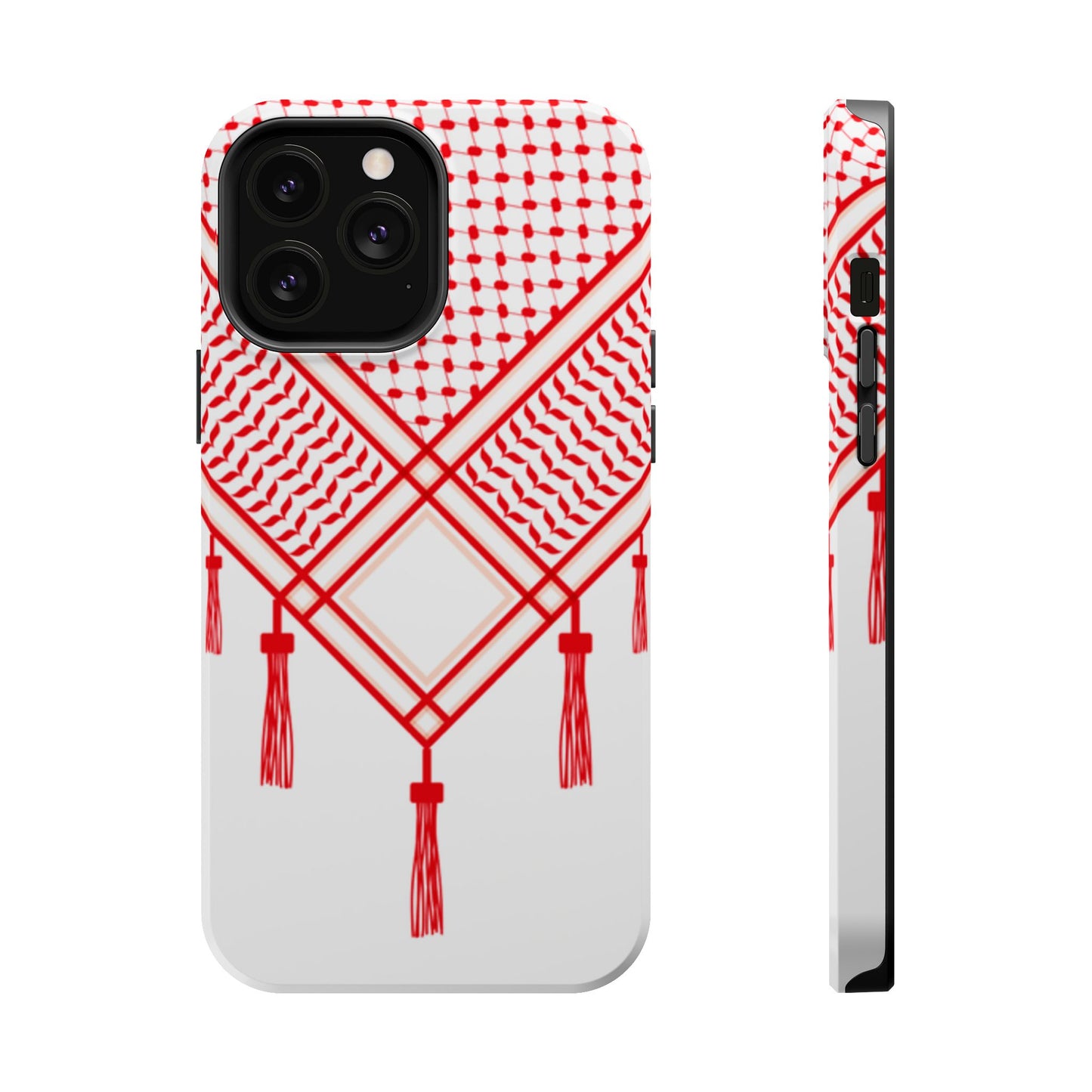 Red and White Shmagh Design Iphone Magnetic Tough Case