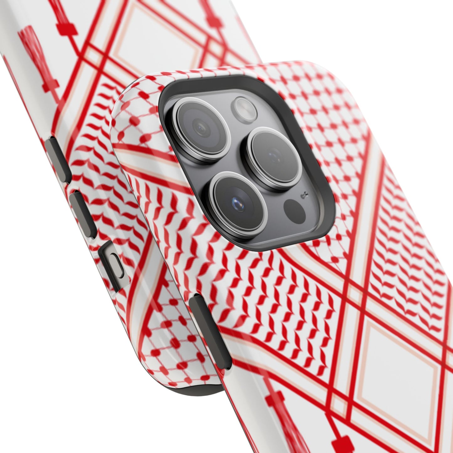 Red and White Shmagh Design Iphone Magnetic Tough Case