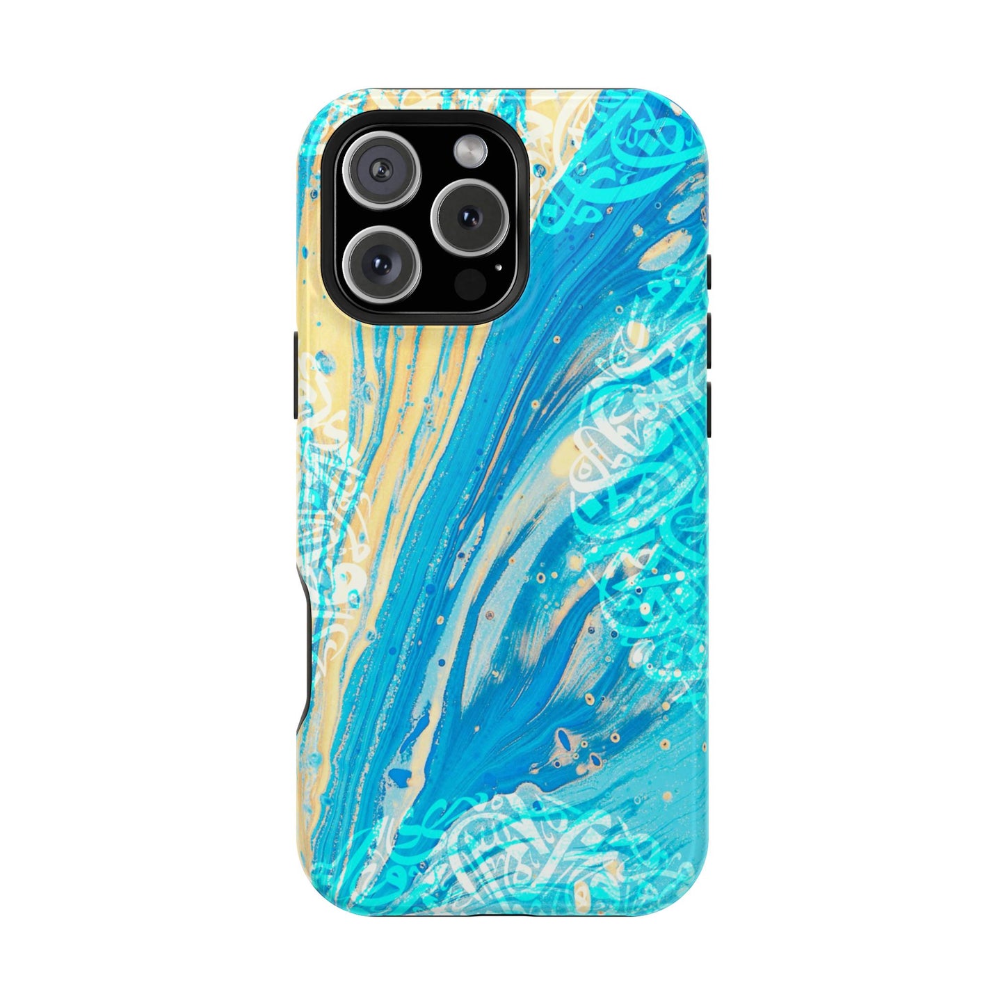 Arabic splash of Blue- Iphone Magnetic Tough Case