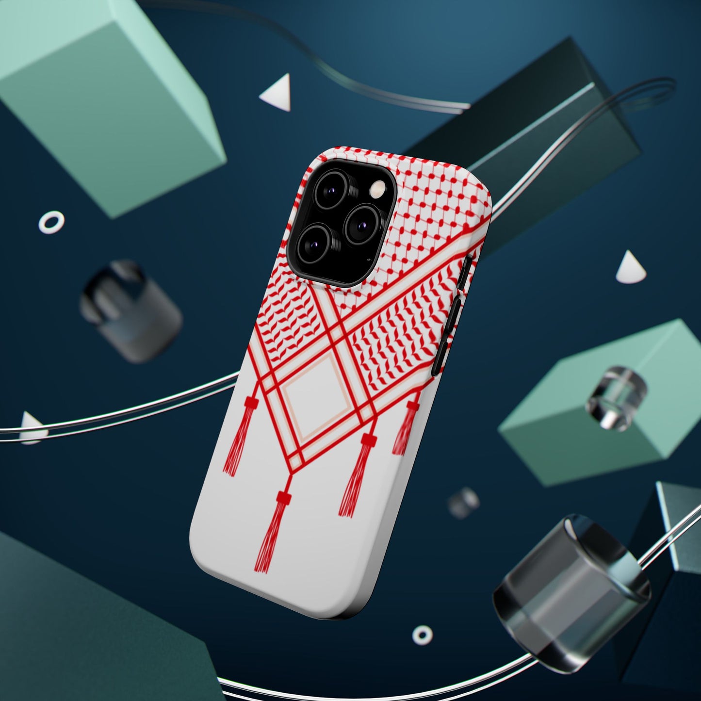 Red and White Shmagh Design Iphone Magnetic Tough Case