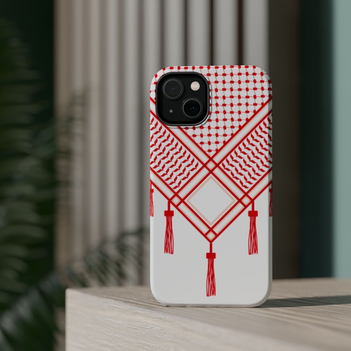 Red and White Shmagh Design Iphone Magnetic Tough Case