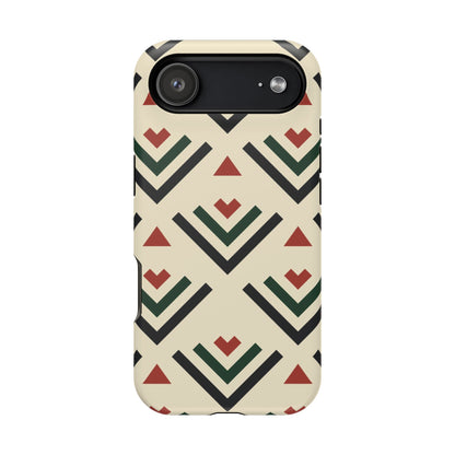 Red Black Green Geometric Design Iphone Magnetic Tough Case