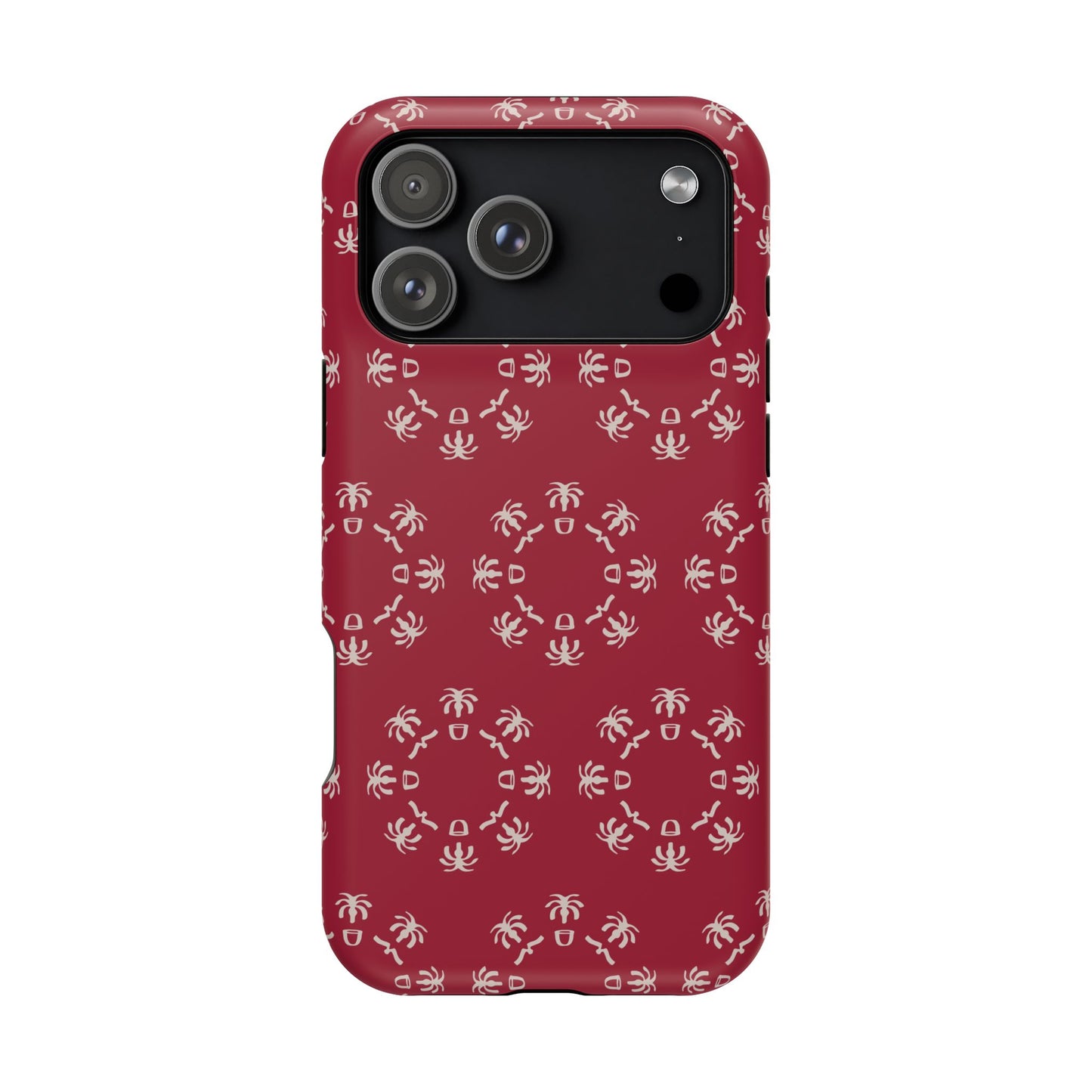 Palm Trees and coffee cups Geometric circle  Design - Iphone Magnetic Tough Case