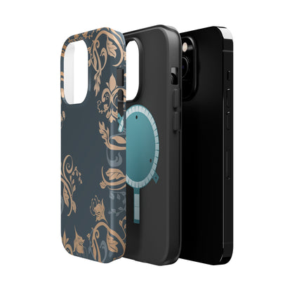 Gold flowers Iphone Magnetic Tough Cases