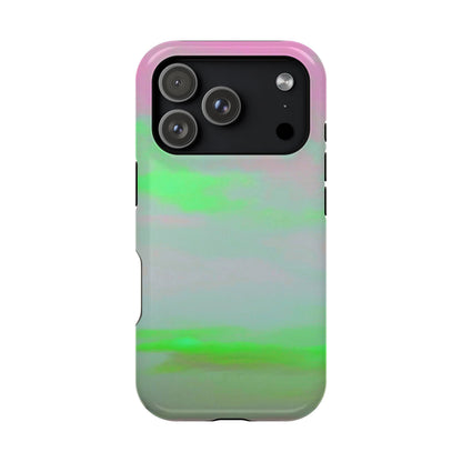 Green and pink sky  Design - Iphone Magnetic Tough Case
