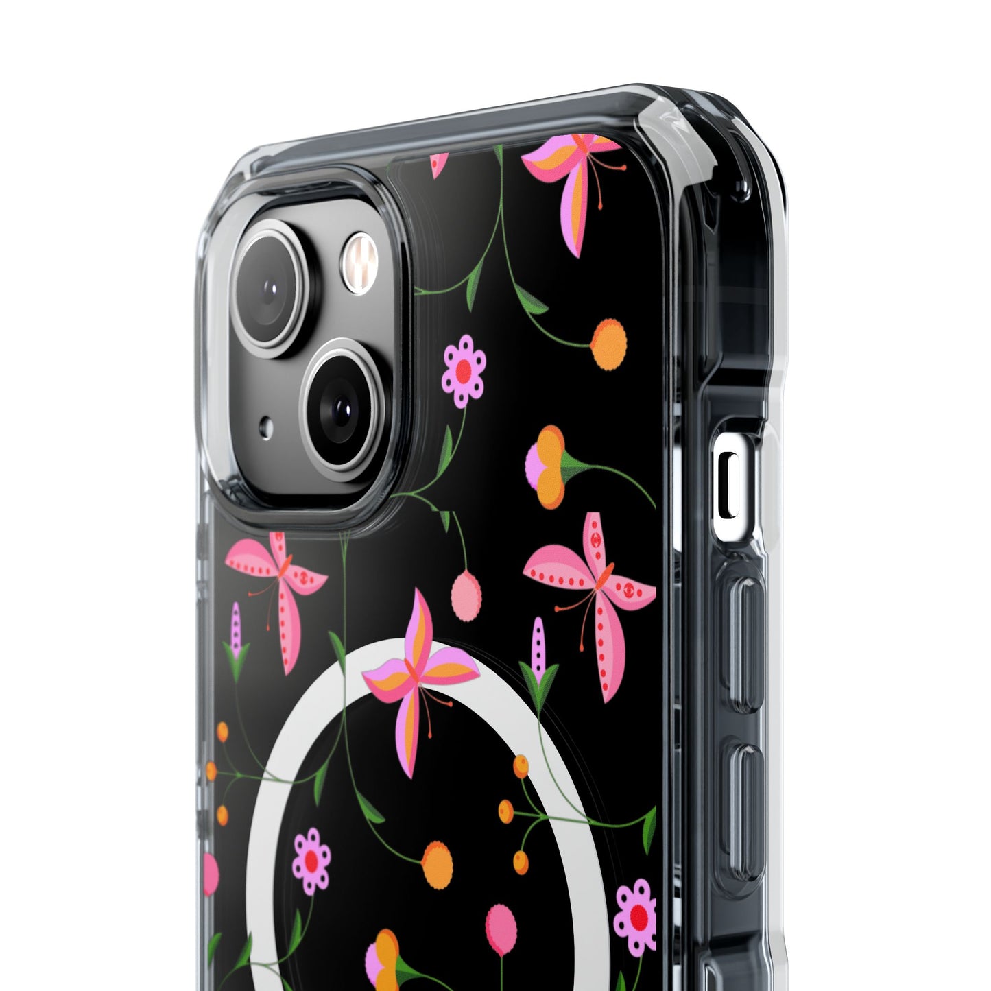 Pink Floral Garden  MagSafe Clear Phone Case