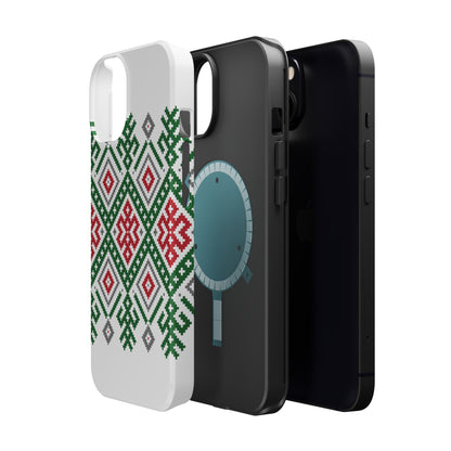 Red white Green and Black  Geometric Design Iphone Magnetic Tough Case