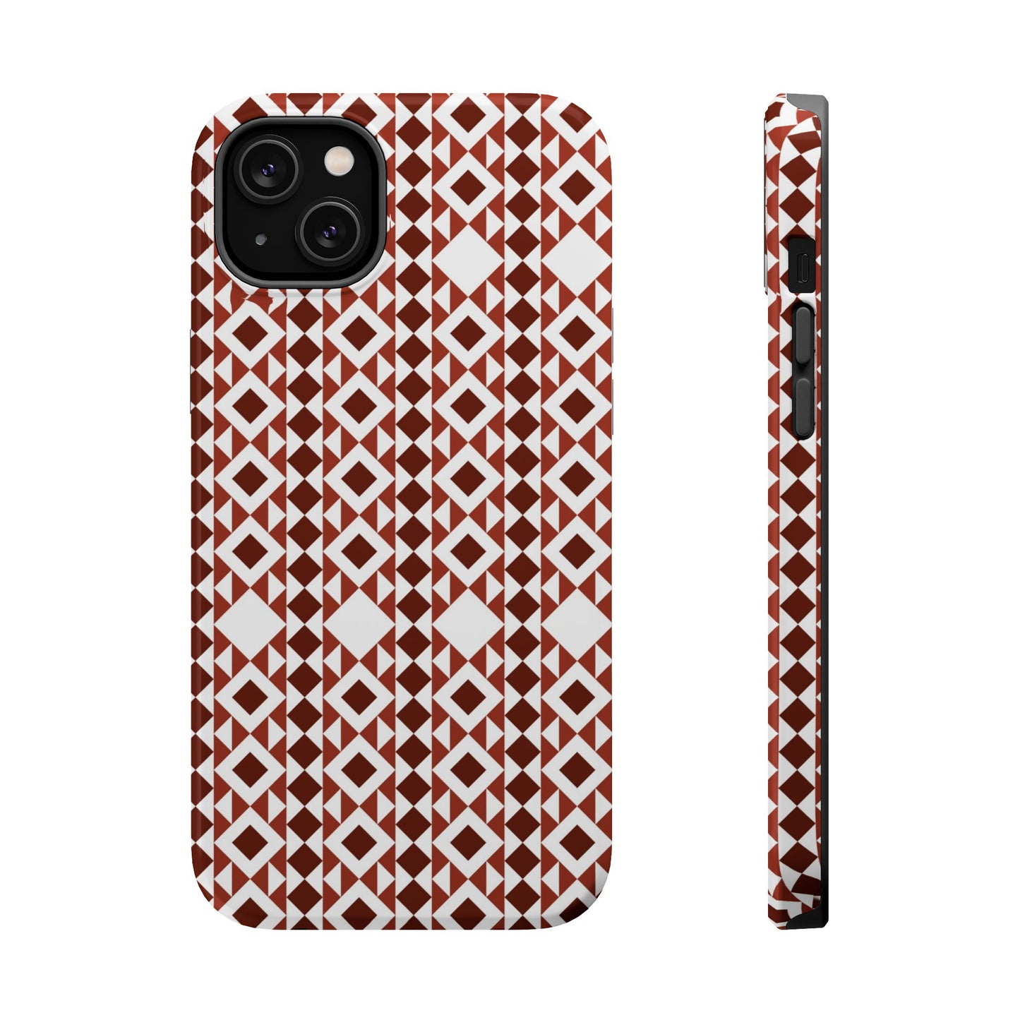 Red and White geometric Design Iphone Magnetic Tough Case