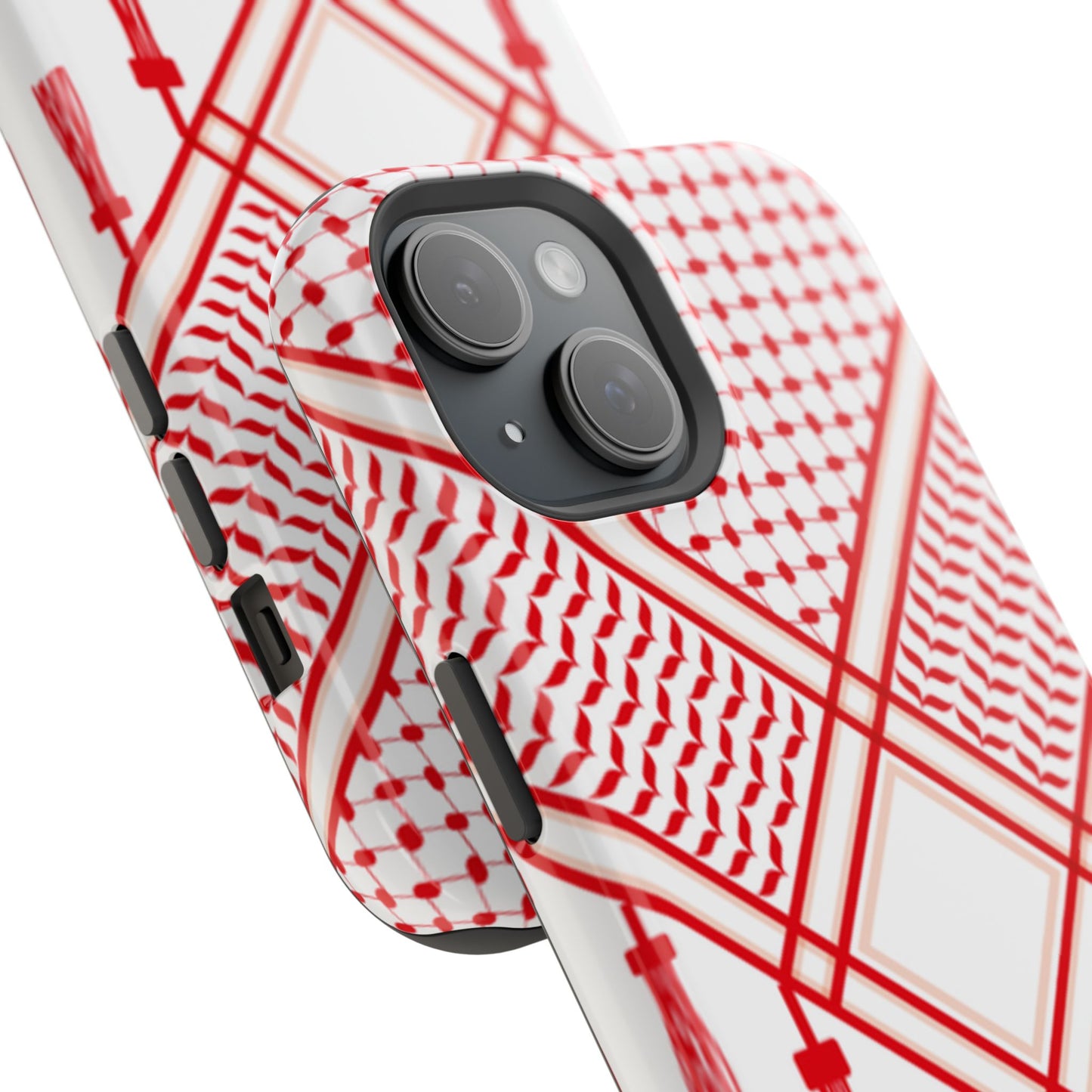 Red and White Shmagh Design Iphone Magnetic Tough Case