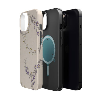 Purple Floral Design - Iphone Magnetic Tough Case
