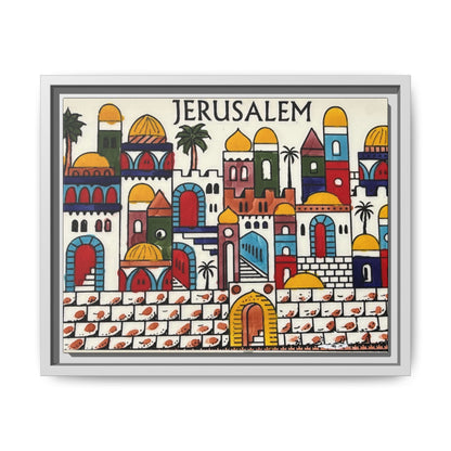 Jerusalem Framed Canvas Art, Colorful Wall Decor, Bohemian Home Art, Travel Gift, Cultural Wall Hanging, Unique Housewarming Gift