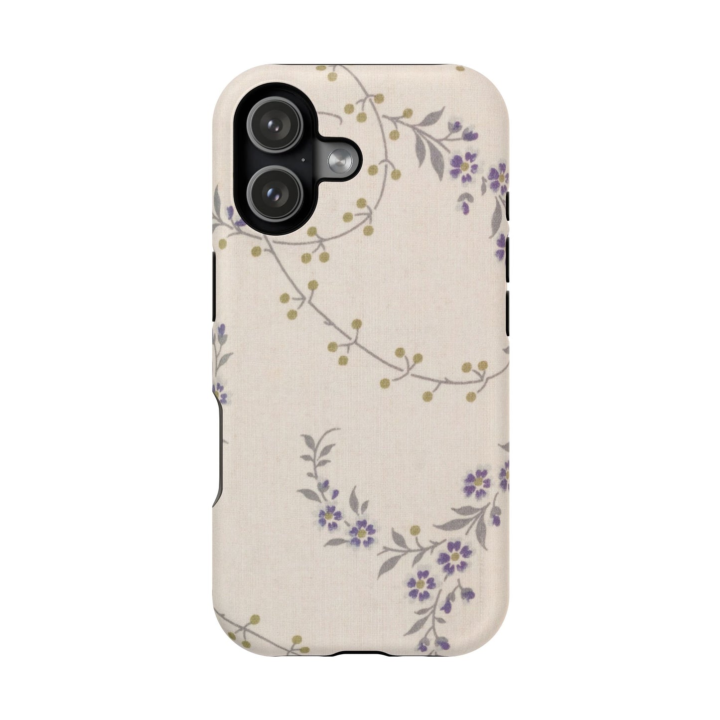 Purple Floral Design - Iphone Magnetic Tough Case