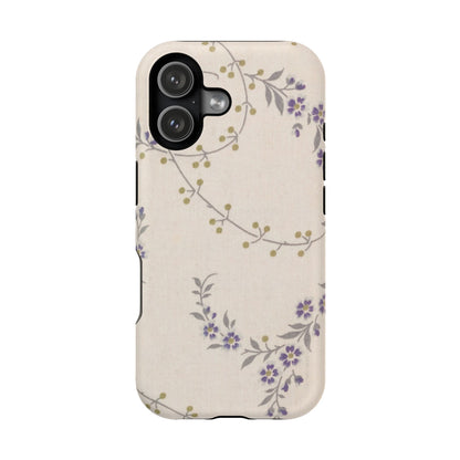 Purple Floral Design - Iphone Magnetic Tough Case